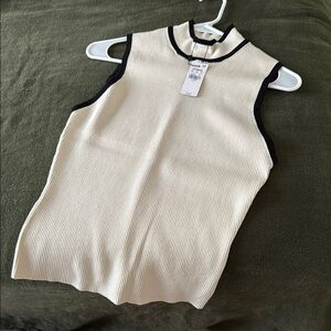 Express Cream Fitted Sleeveless Tank Top